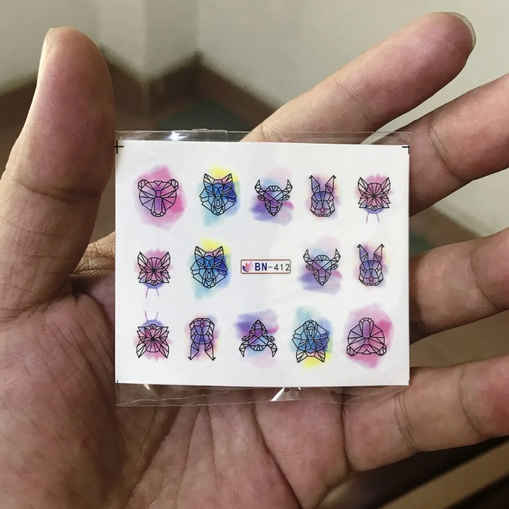 Наклейка на воду для слайдер украшения ногтей акварельные чернила крупного