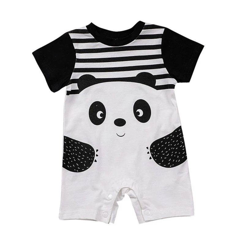 

Baywell Newborn Baby Cotton Romper Summer Infant Cartoon Print Short Sleeve Clothing Toddler Jumpsuit Casual Clothes