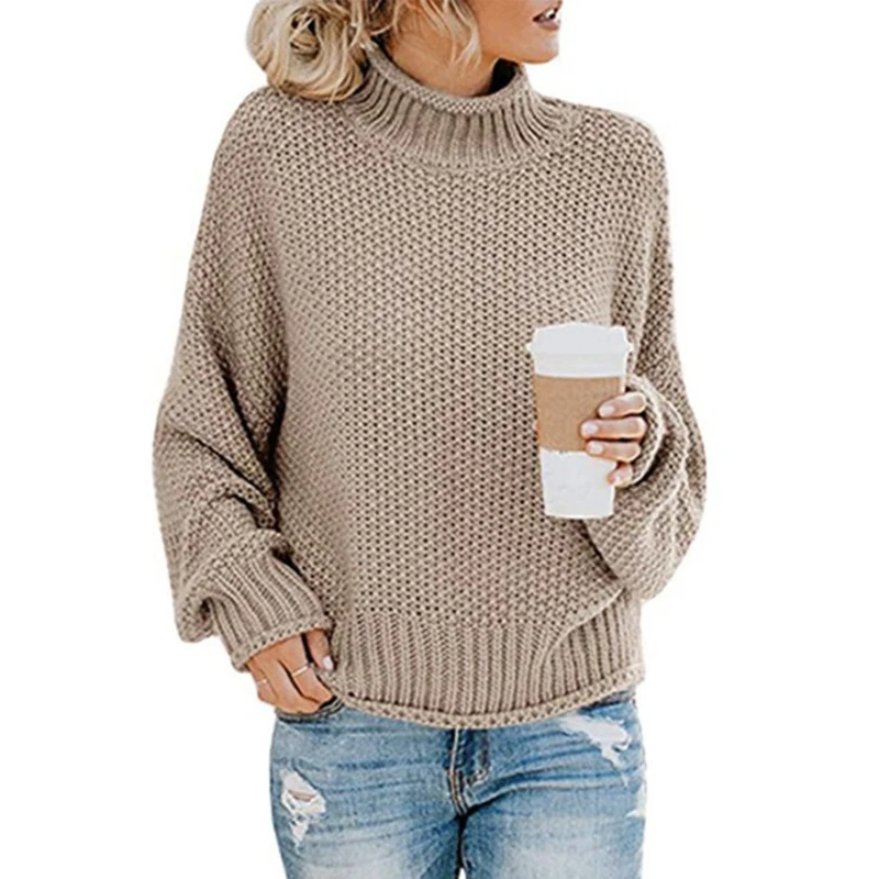 

Women Knit Turtleneck Twist Winter Warm Sweater Pullover Coat d88