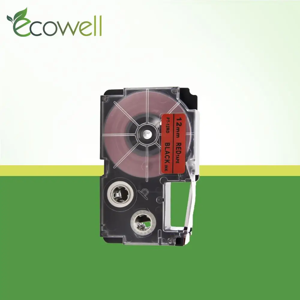 Ecowell 1 шт. черный на красном XR 12RD этикетка лента совместима для Casio KL 60 60SR этикеток 12