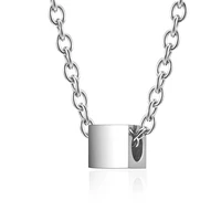 megin d punk simple personality little square titanium steel necklaces for men women couple friend fashion design gift jewelry