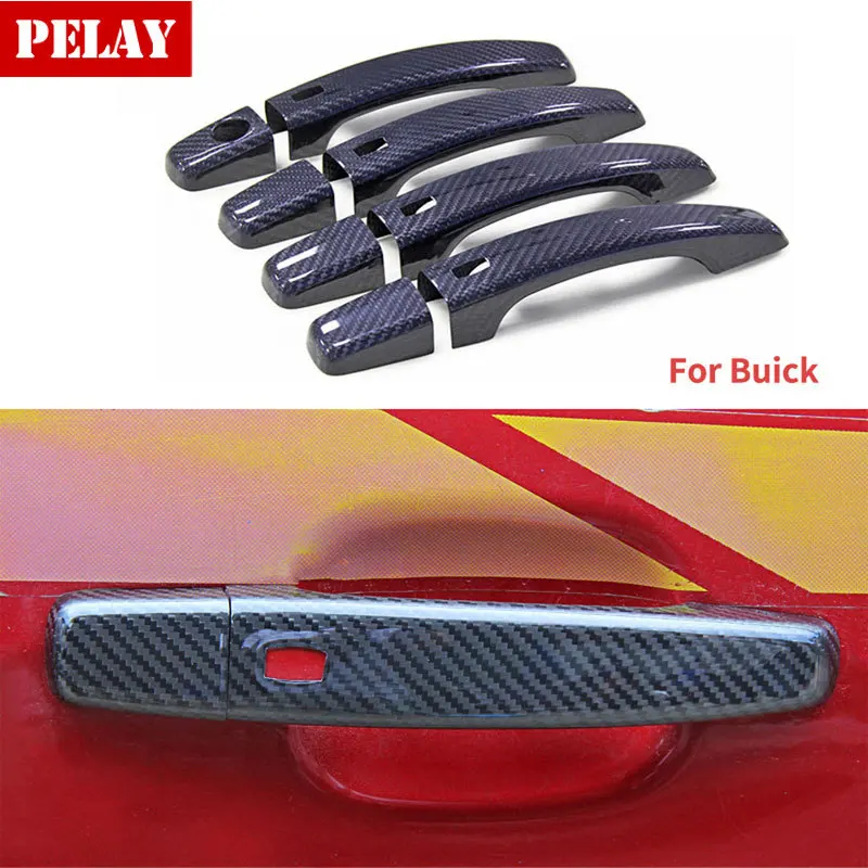

Наклейка из натурального углеродного волокна на дверную ручку автомобиля, декоративная накладка для Buick серии Regal GS для Chevrolet Cruze