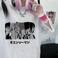 womens t shirt fashion gothic 2021 new summer japanese anime chainsaw t shirt unisex short sleeved t shirt female clothes
