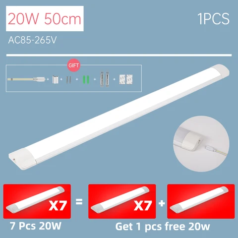 T5 T8 Led Tube Light 220 В 30 см 60 см 120 см Настенный светильник Лампа Лампада 20 Вт Tobe lampa 2FT 4FT Для дома Внутренняя кухня Освещение Люминесцентная лампа с супер яркой трубкой