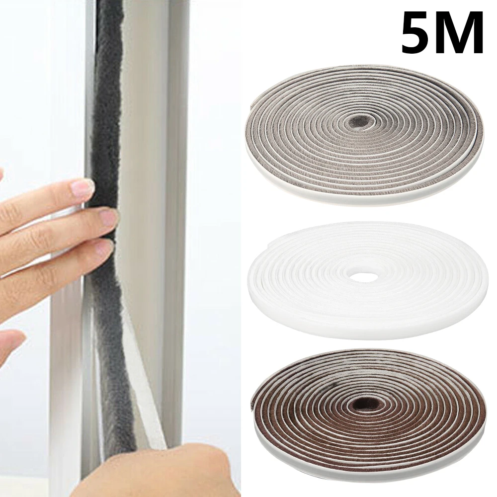 

5M Sealing Strip Self Adhesive Door Window Seam Strip Sound Proof Seal Tapes Flexible Sound Insulation Door Seal Strip Sticker