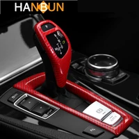 carbon fiber color gearshift handle frame decoration cover trim for bmw f10 f18 f07 f06 f12 f13 f25 f26 lhd interior accessories