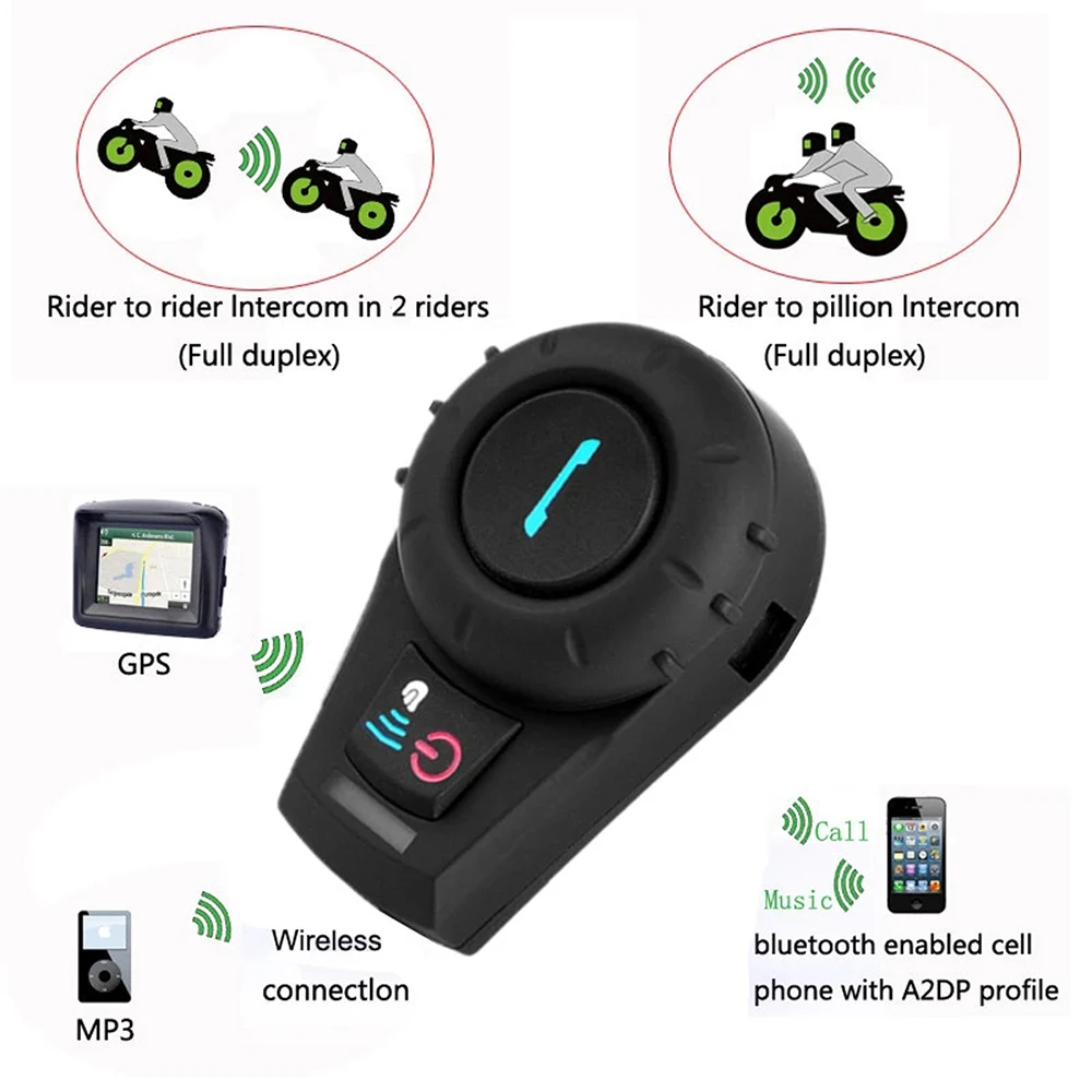 

FDC-VB Helmet Intercom Headset 500M Waterproof Moto Interphone BT Speaker with Mic FM Radio BT Receivers US/EU Plug 2PCS Black