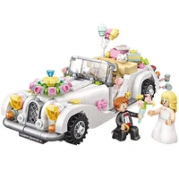 676pcs loz1119 small particles assembling toy assembling the wedding car building blocks bricks toys for girls gifts