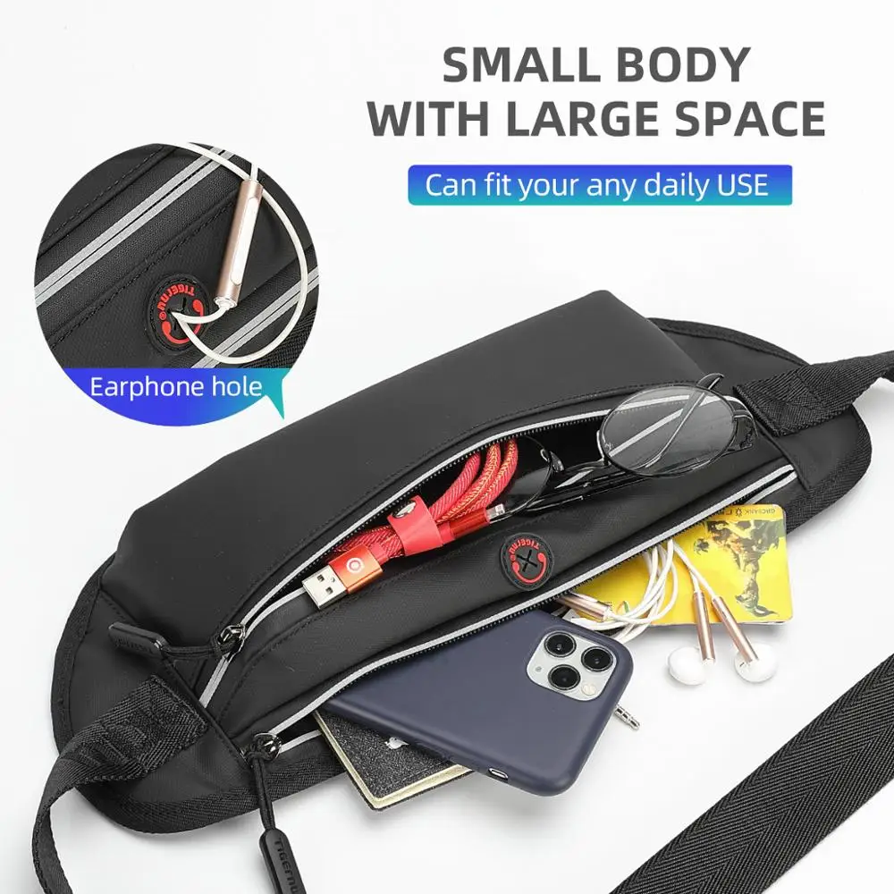 Мужская водонепроницаемая поясная сумка Tigernu нагрудная Сумочка Спортивная