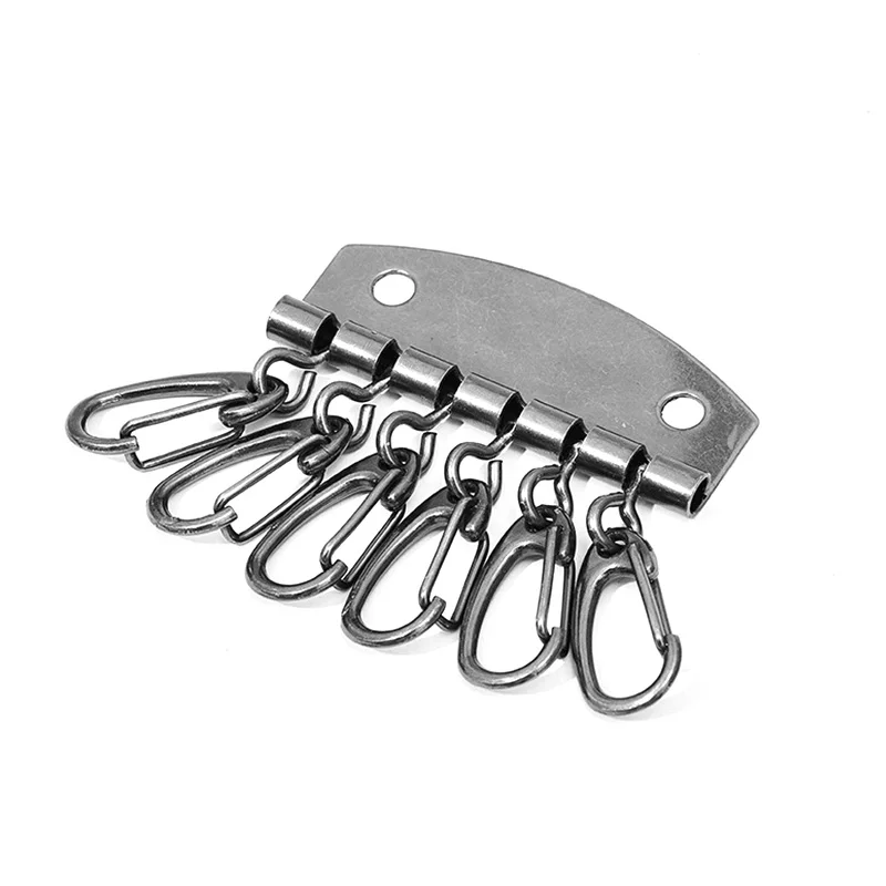 Metal Key Holder Row Keyring Organnizer With 6 Snap Hook For Leather Craft Wallet Case Purse Bag Hardware Accessories | Украшения и