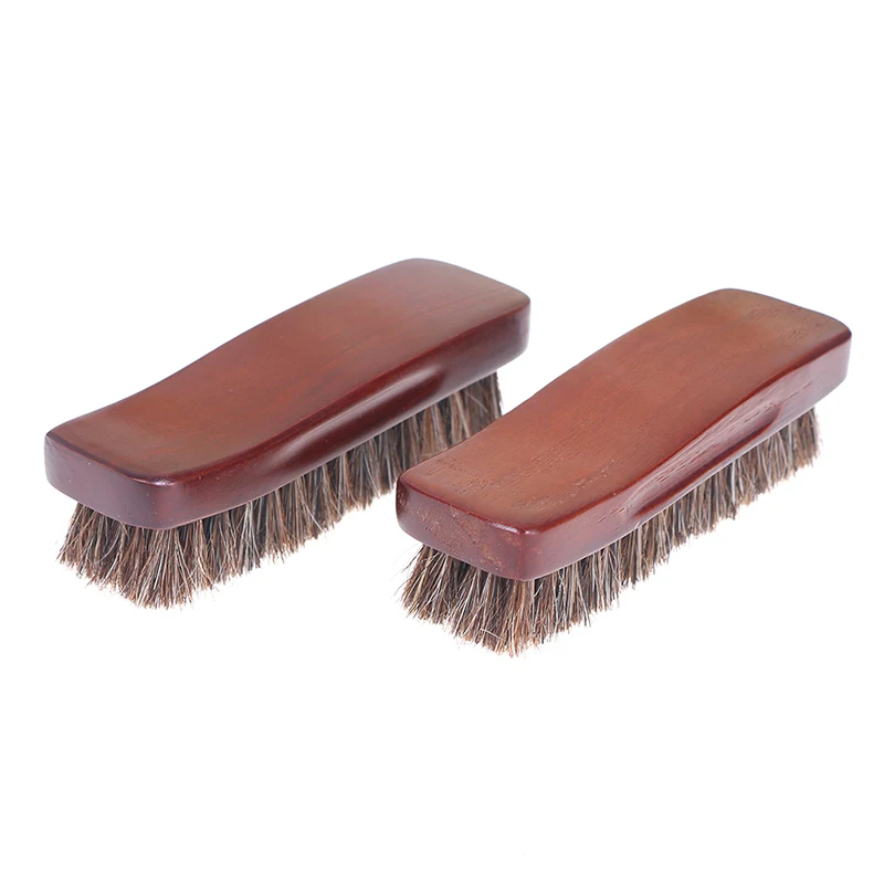 

Natural wood Bristle Horse Hair Shoe Boot Brush Care Clean Shine Polish Brush