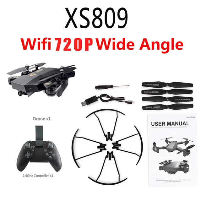 FPV RC Дрон с живым видео и возвратом домой складной RC с HD 720P камерой Квадрокоптер wifi FPV селфи Вертолет игрушка - Цвет: XS809 720P angle