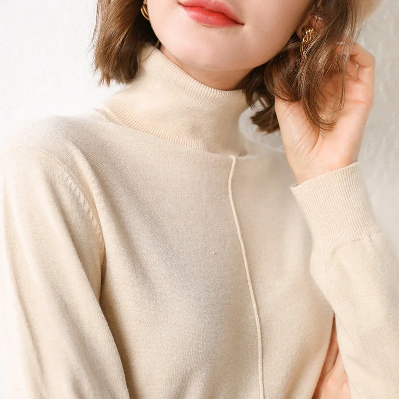 Autumn and winter turtleneck sweater women's knit bottoming short cashmere ALKMENE 2019 new warmth slim sexy thickening | Женская