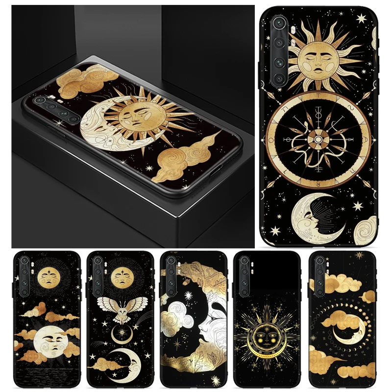 

Sun Moon Stars Sparkle Phone Case For Xiaomi Mi Note 10 Lite Pro CC9 11 Ultra CC9e Cases Coque Carcasa Soft TPU Funda