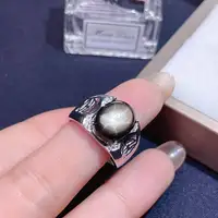 big size masculine ring black Star Sapphire gemstone ring for men 925 sterling silver men birthday gift souvenir love man gift