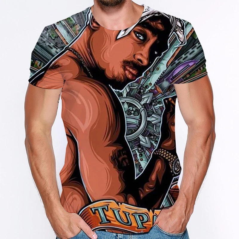 

Popular Rapper 2pac Tupac T Shirts 3D Print Hip Hop Streetwear T-shirt Men Women Summer Casual Cotton Tee Pullovers