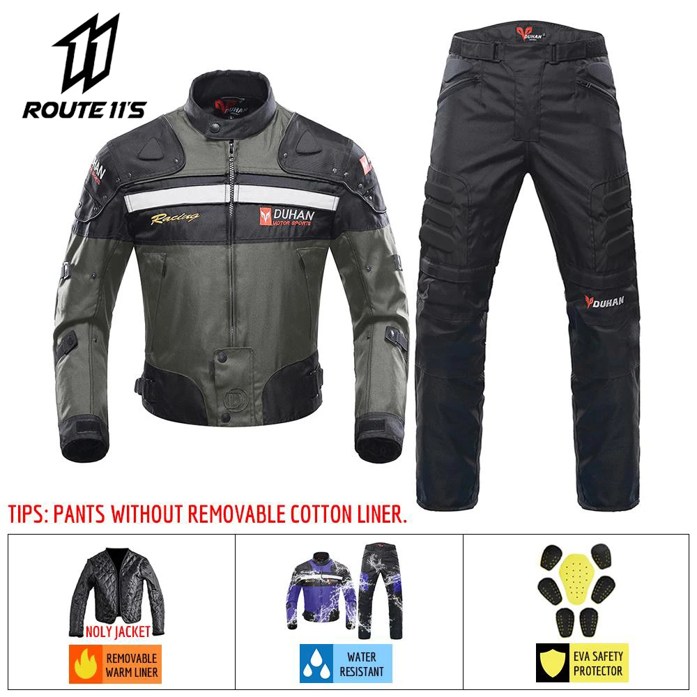 DUHAN мотоциклетная кожаная куртка Мужская Jaqueta Motociclista перчатки для езды на мотоцикле куртки осень-зима мото костюм защитное снаряжение - изображение
