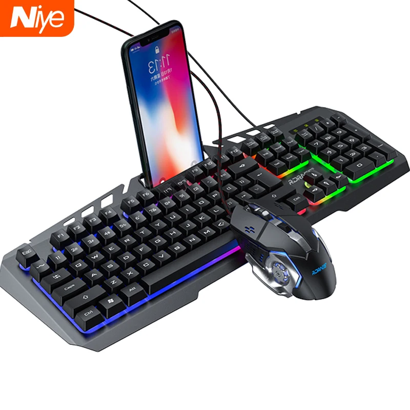 

Проводная игровая клавиатура и мышь, механические ощущения, RGB 104 клавиши, геймерские клавиатуры с подсветкой, 3200DPI Мыши для ПК, ноутбука, ком...