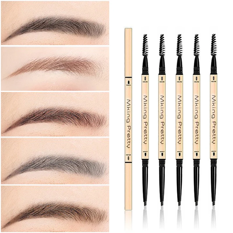 

5 Colors Double Head Eyebrow Pencil Waterproof Ultra Fine Triangle Brow Tint Tattoo Pen Long Lasting Makeup Eyebrow Cosmetic