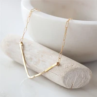 14k gold filled v necklace handmade jewelry gold choker pendants necklace collier femme kolye boho jewelry necklace for women