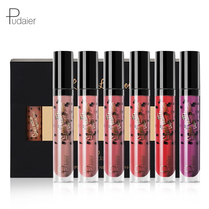 Pudaier 6 colors Nude Matte Lipstick Set Labiales Larga Duracion Brand Makeup Gifts for Women Private Label Cosmetic Hot Sale |
