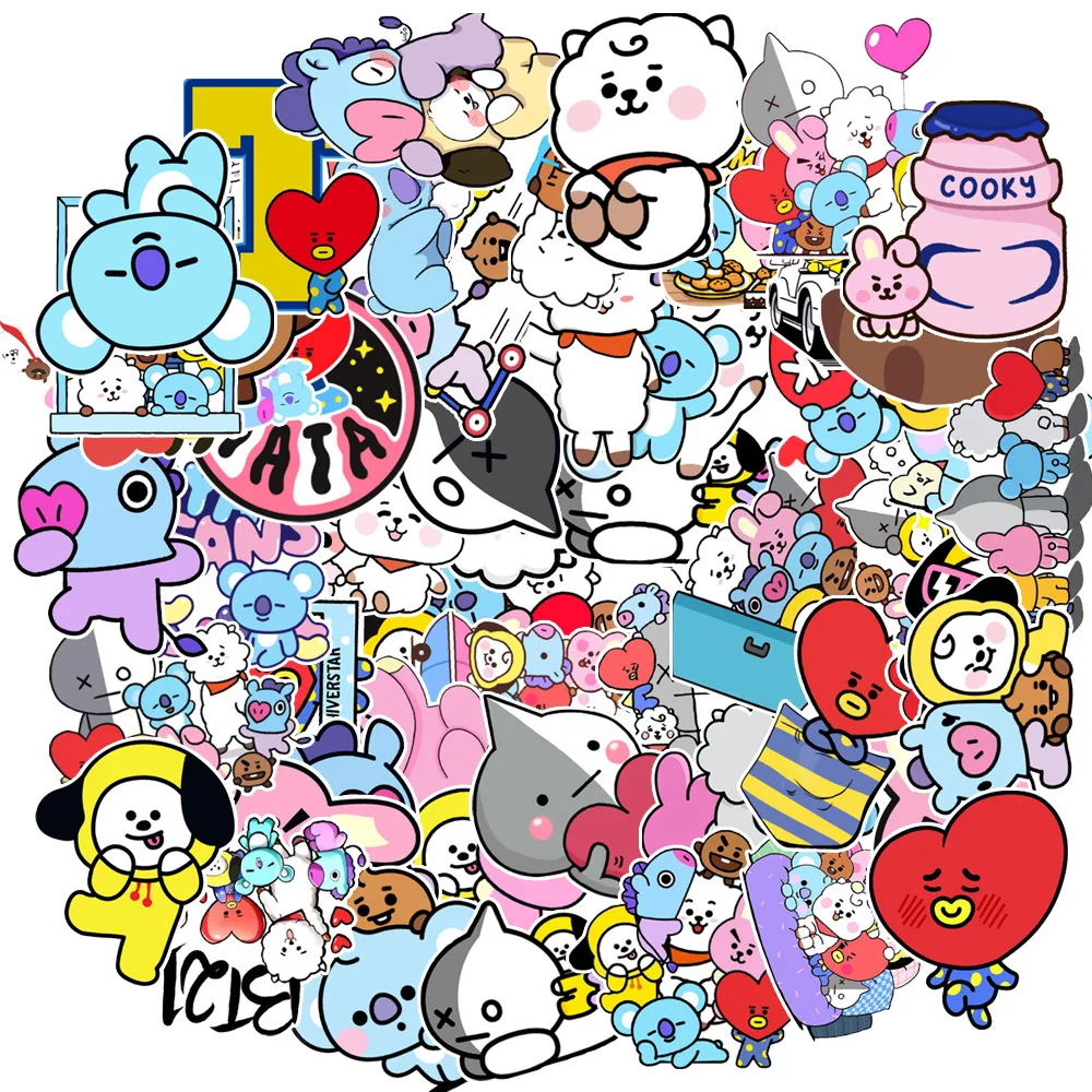 50 шт. BT21 Стикеры для путешествий чемодан скейтборд Скрапбукинг пуля журнал