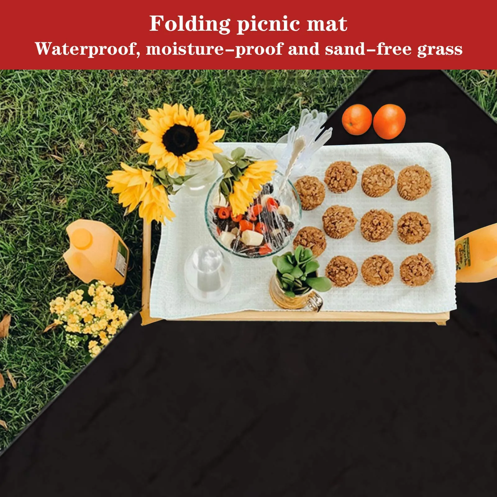 

Waterproof Blanket Portable Mini Picnic Bag Foldable Pocket Beach Mat 70x110cm Easy To Clean Easily Folded Into A Travel Bag