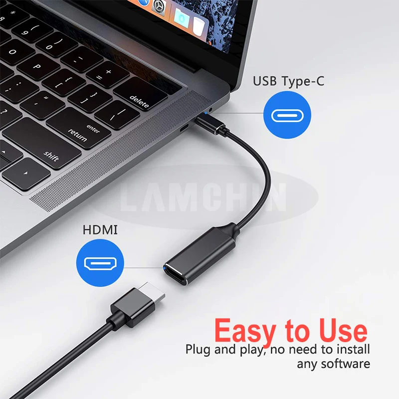 Адаптер 4K Type-C на HDMI Hub для MacBook Samsung Galaxy S10/S9 Huawei Mate 20 P20 Pro USB-C Type C USB | Мобильные
