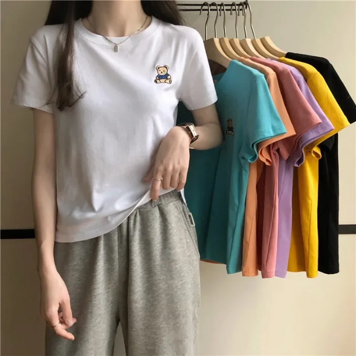 Новинка Весна 2021 футболка с коротким рукавом и вышивкой в стиле интернет