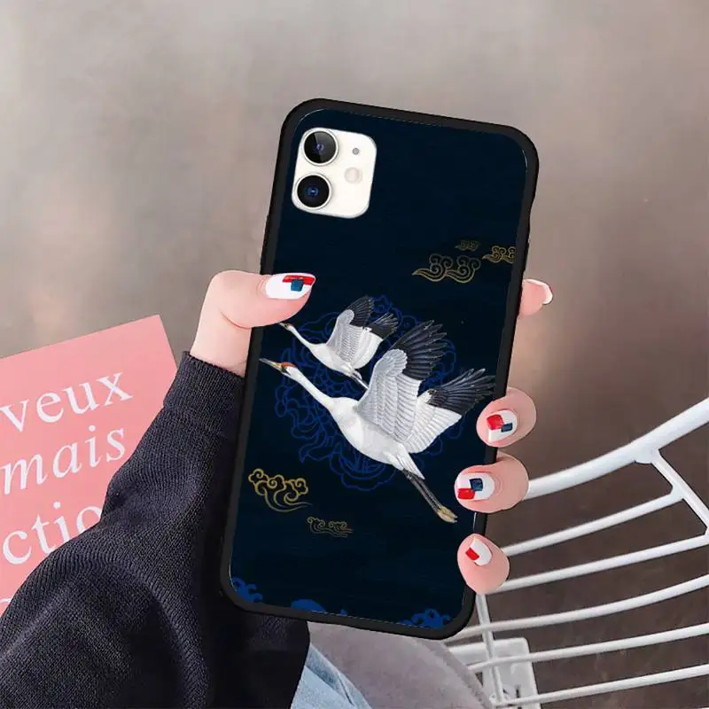 

Illustration chinese style wild goose Phone Case for iPhone 11 12 pro XS MAX 8 7 6 6S Plus X 5S SE 2020 XR mini