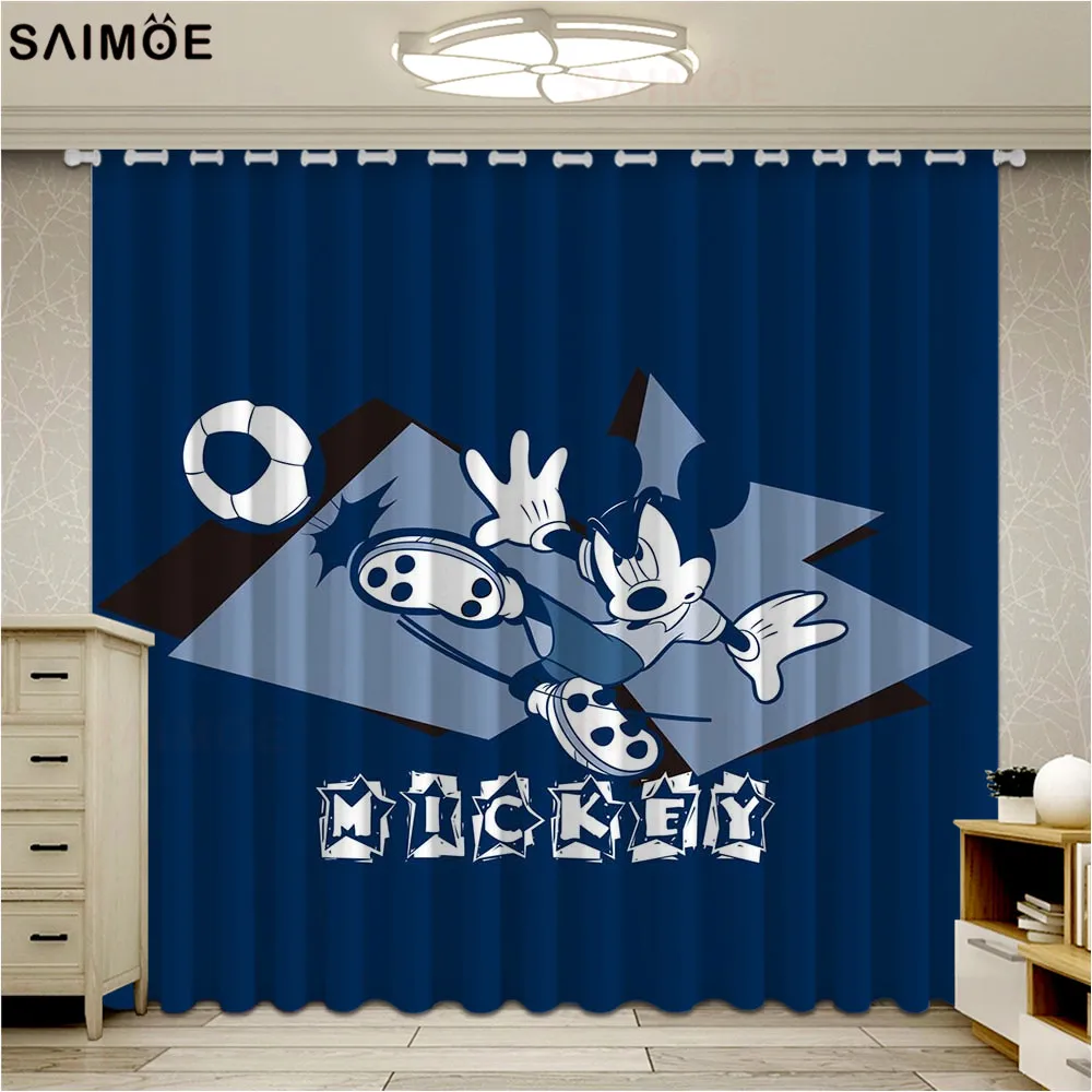 

Racing Mickey Curtains For Window Cartoon Kids Living Room Bedroom Blind Drapes Home Improvement Fabric Cortinas