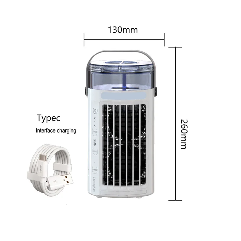 

Household Low-noise Air Conditioner Multifunctional Refrigeration Fan Humidifier Portable USB Air Cooler Desktop Fan