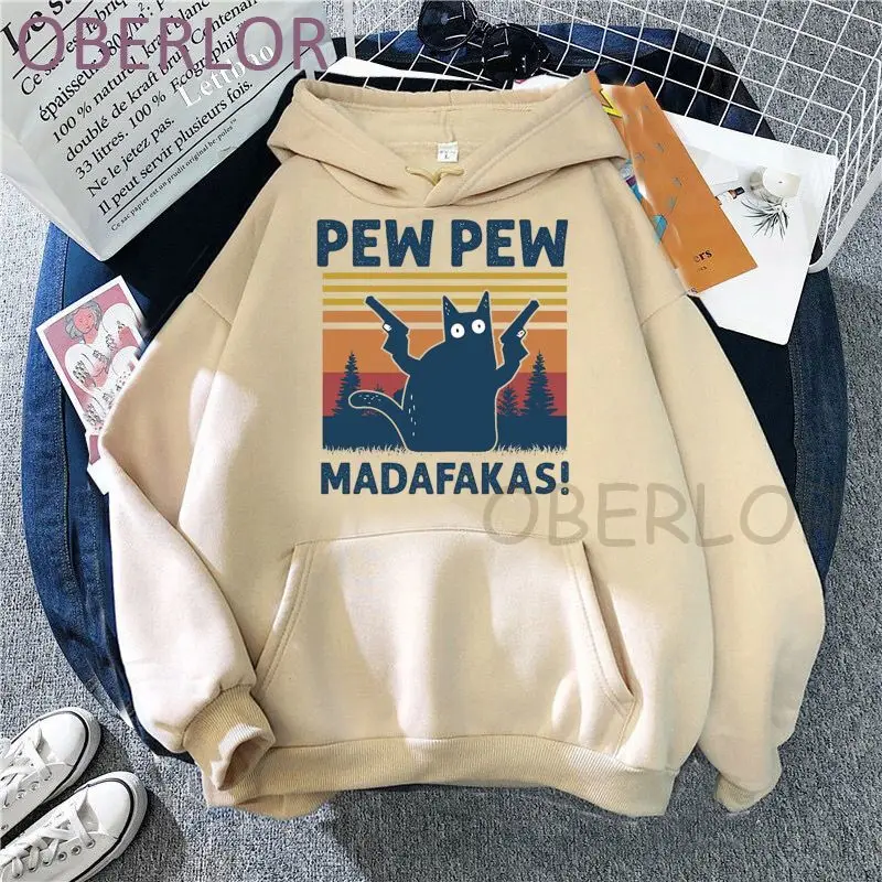 

Женские толстовки Goth Funny Pew Madafakas, уютные толстовки в стиле хип-хоп, одежда унисекс на осень и зиму
