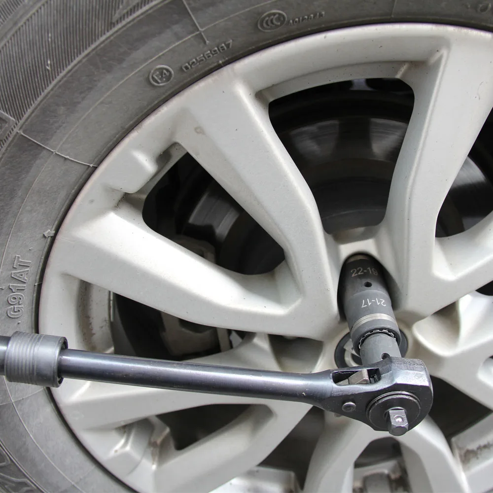 2 в 1 с двумя головками Выдвижная ключ храповым механизмом и 4 шин воздействия