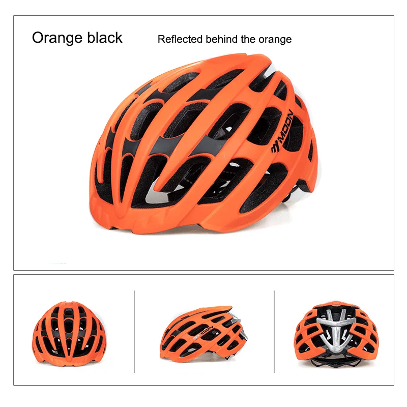 Orange Reflective MOON мотоциклетные светоотражающий шлем интегрированный литой велосипедный шлем для верховой езды для мужчин и женщин MTB велосипедный шлем для мужчин t шлем - Цвет: Orange Reflective