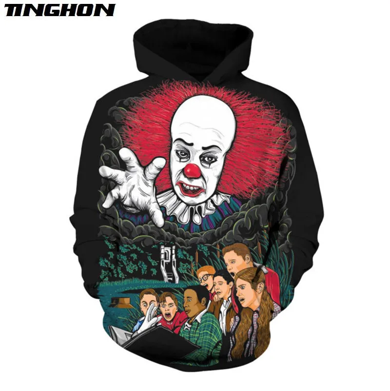

XS-7XL Horror Comics Hoodies Evil Clowns 3d Funny Sweatshirt Manga Tops Punk Holiday Top Women/men's Classic Street Fashion 05