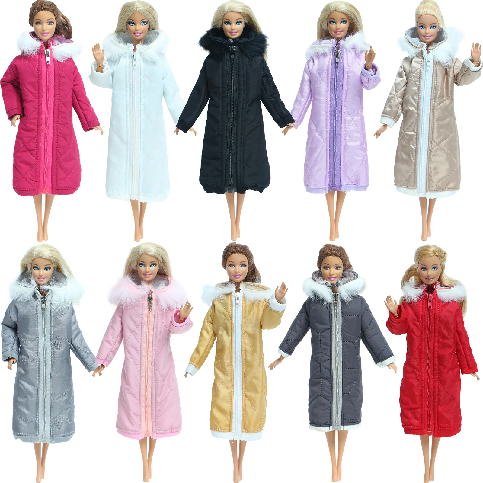 High Quality Pretty Long Coat Cotton Dress Skirt Winter Wear Warm Clothes for Barbie Doll 1/6 Jacket Accessories Kids DIY Toys | Игрушки и