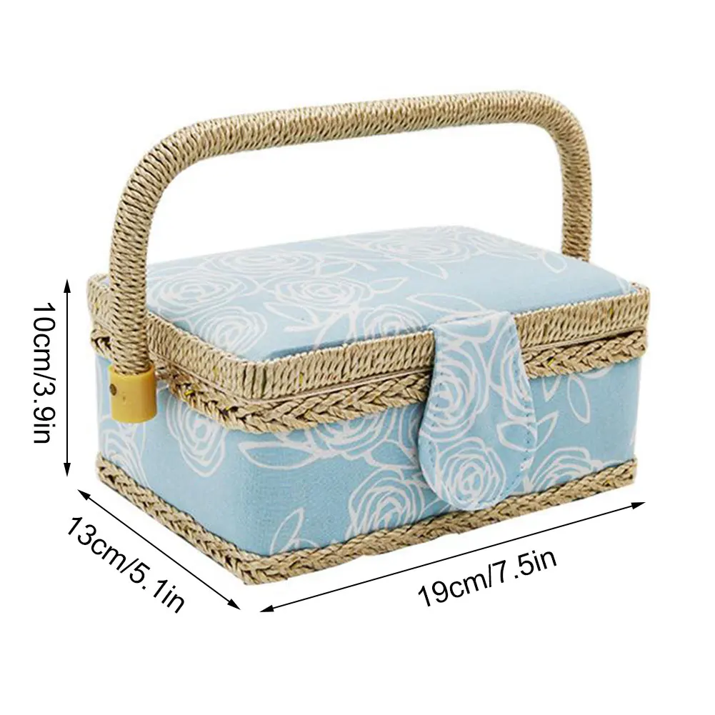 

Sewing Basket Organiser Fabric Needle Thread Storage Box For Quilting Embroidery Fabric Sewing Box Knitting Embroidery Basket