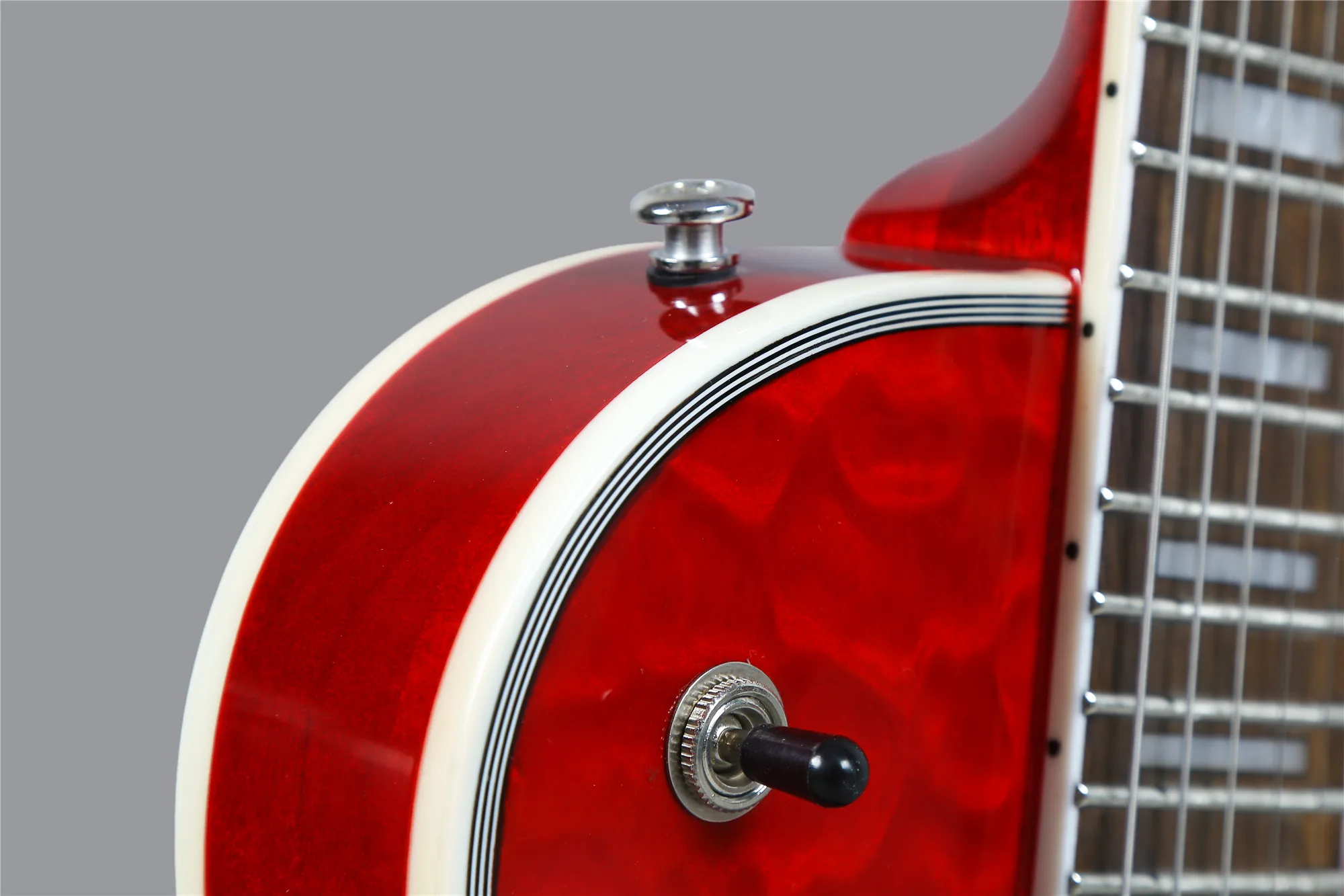 

De calidad superior de alta calidad nuevo producto listado/guitarra parte superior de arceDe compresin guitarra Color rojo vino