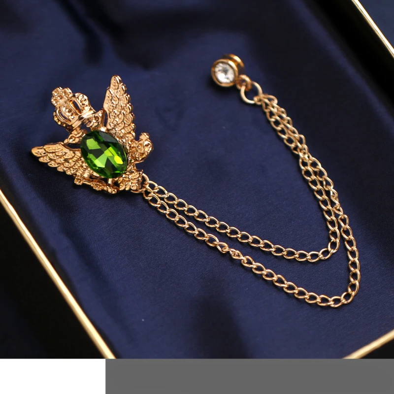 Брошь с цепочкой корейский Костюм Орел буровой булавка для воротника костюм