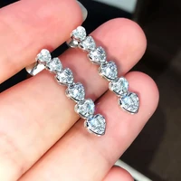 cute long heart stud earrings for women fashion jewelry korean earrings 2021 new trend