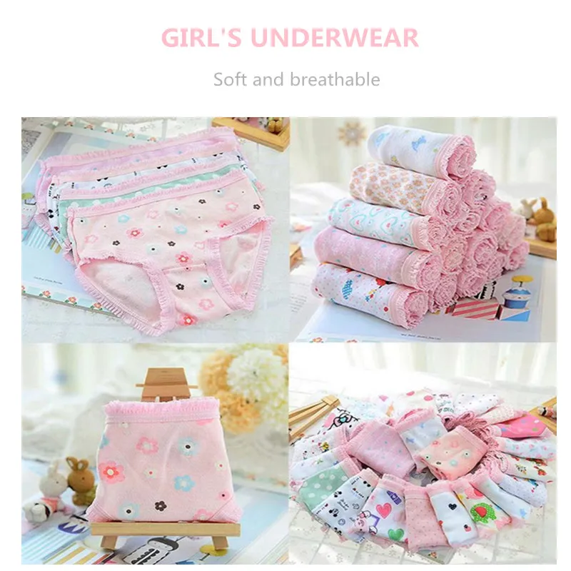 6 шт./лот нижнее белье для девочек детские трусы с рисунками трусики