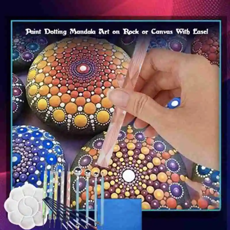 

20pcs DIY Nail Art Tool Set Handwork Craft Clay Painting Stylus Embossing Stencil Dotting Drawing Mandala Art Art Pottery T6N2