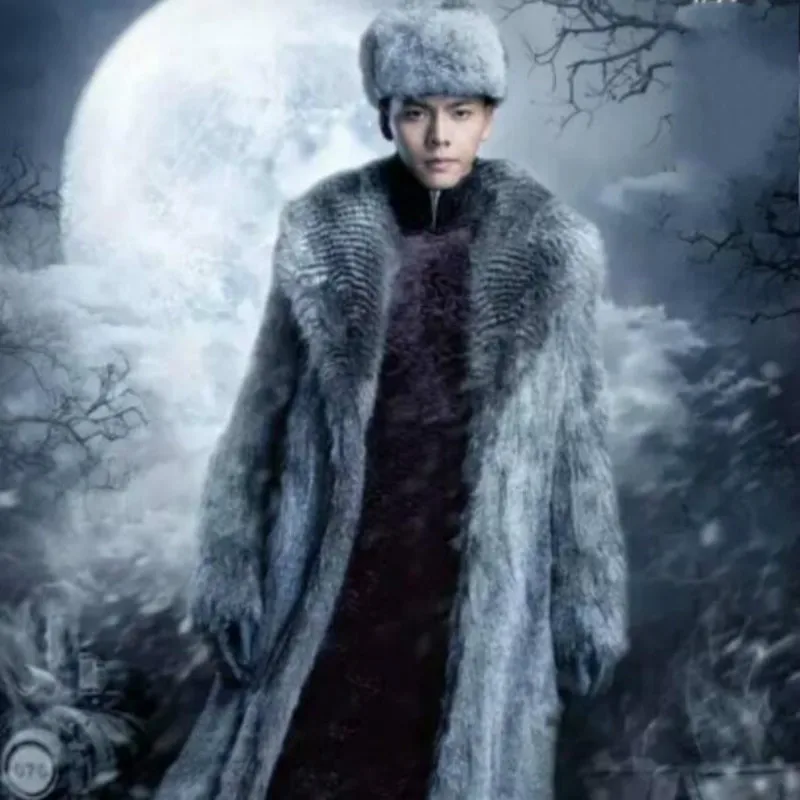 Лидер продаж зимняя модная шуба мужская кожаная куртка Мужская верхняя одежда