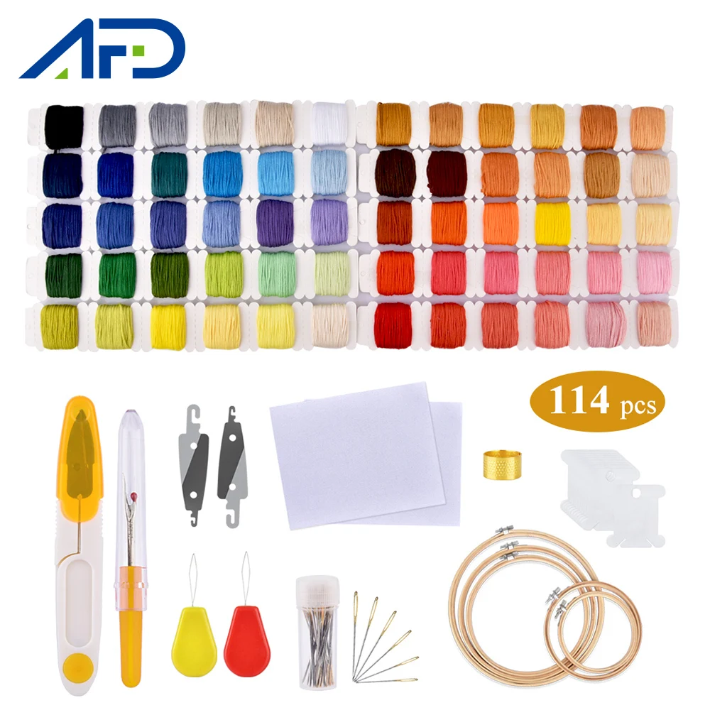 1 Набор 60 цветов нитки для вышивки крестом игольчатые инструменты с вышивкой