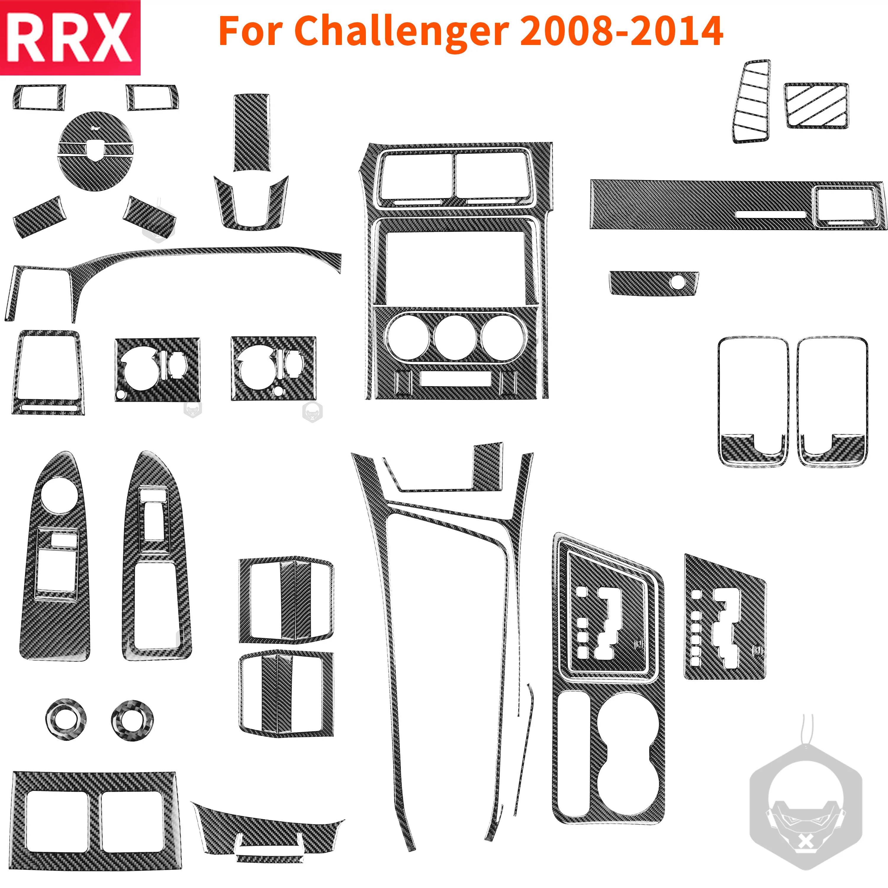 

Carbon Fiber Interior Sticker For Dodge Challenger 2008-2014 Dashboard Central Control Gear Shift Trim Modified Car Accessories
