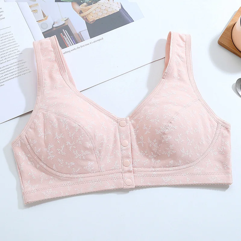 

Front three or four breasted large cotton bra with wide shoulder strap and no steel ring for pregnant women