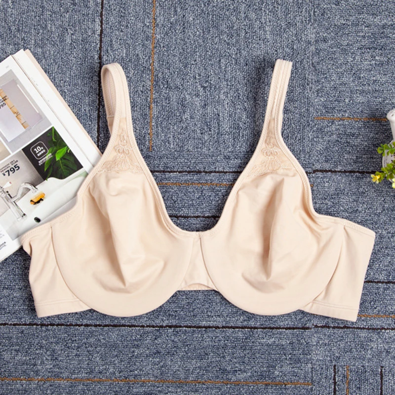 Women's Solid Minimizer Bra Full Coverage Non Padded Underwire Female Unlined Lingerie 36 38 40 42 44 46 C D DD DDD G