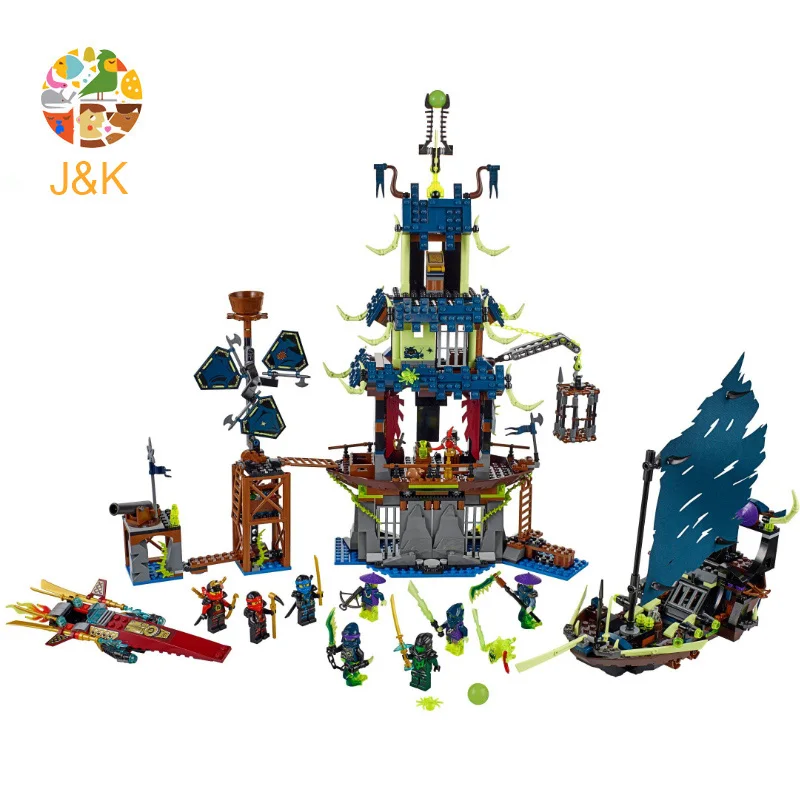 70732 1069 шт серии ниндзя Stiix Ghost Dragon Base Batttle корабль лодка строительные блоки