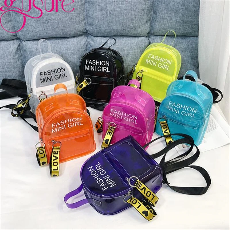 Милые прозрачные мини рюкзаки Gusure летняя прозрачная Желейная сумка из ПВХ